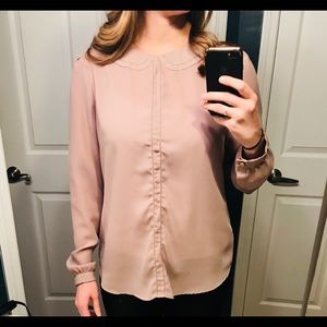 Ann Taylor Loft Blush Blouse Size S